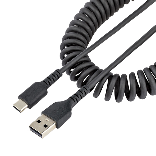 Cavo USB C Startech.Com R2ACC 1M USB CABLE Spiralato Black Black