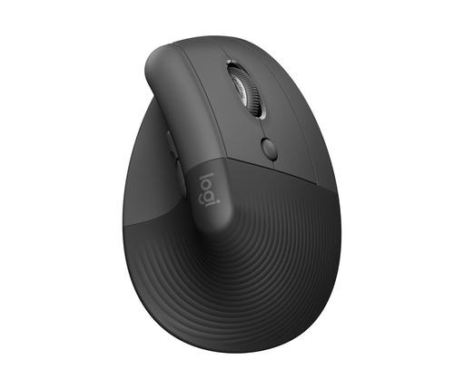 Logitech Lift Mouse Ergonomico Verticale, Senza Fili, Ricevitore Bluetooth o Logi Bolt USB, Clic Silenziosi, 4 Tasti, Compatibile con Windows / macOS / iPadOS, Laptop, PC. Grafite
