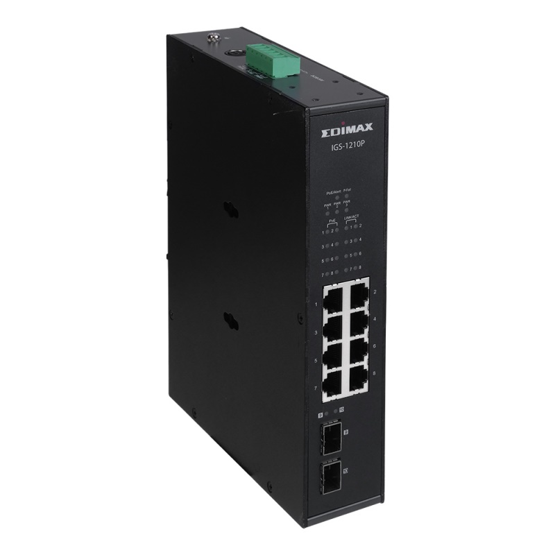 Switch di rete Edimax IGS 1210P INDUSTRIAL 1G Poe+ Din Rail Black