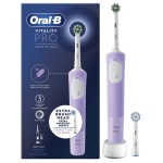 Oral B - Oral-B Vitality Spazzolino Elettrico Ricaricabile Pro Viola, 2 Testine, Adulto, Spazzolino rotante-oscillante, Cura quotidiana, Super sensitive, Sensibile, Viola, 2 min, Batteria