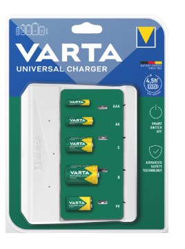 Caricabatterie Varta 57658101401 UNIVERSAL CHARGER Bianco Bianco