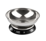 GIRMI - Girmi PS84, Bilancia da cucina elettronica, 5 kg, 1 g, Nero, Acciaio inossidabile, Acciaio inossidabile, Superficie piana