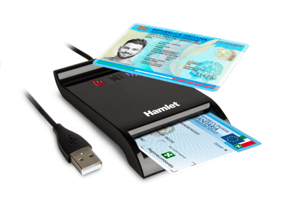 Hamlet HUSCR-NFC Lettore 2 in 1 combinato NFC per Carta identitÃ  Elettronica CIE 3.0 e Lettore Smart Card