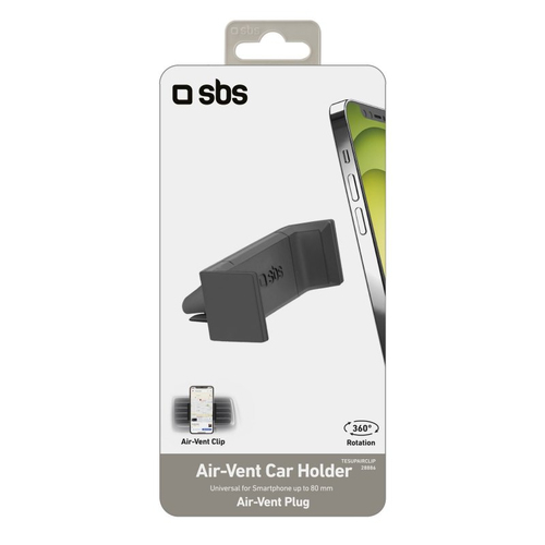 Supporto auto smartphone Sbs TESUPAIRCLIP Air Vent Car Holder Black
