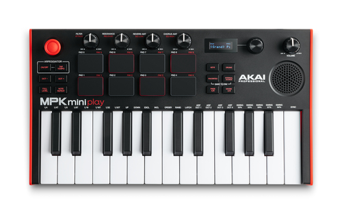 Tastiera controller disc jockey Akai MPK Mini Play Mk3 Black e Red