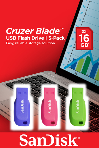 Chiavetta USB Sandisk SDCZ50C 016G B46T CRUZER Blade Tripac