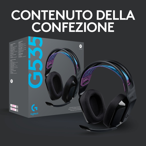 Cuffie gaming Logitech 981 000972 G SERIES G535 Lightspeed Black Black
