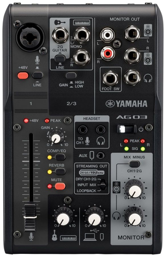 Interfaccia audio Yamaha AG03MK2 AG SERIES Live Streaming Mixer Black