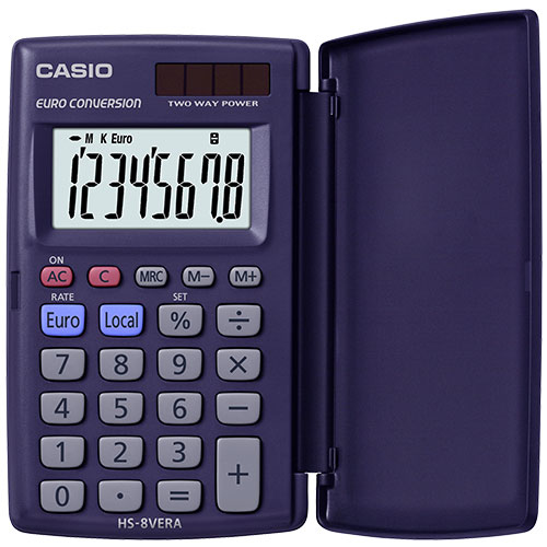 Calcolatrice Casio HS 8VERA HS SERIES Extra Big Lc Display Blu
