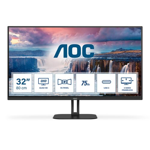 Monitor Aoc Q32V5CE BK V5 SERIES Low Blue Light Black Black
