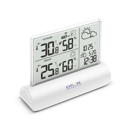 Stazione barometrica Explore Scientific GLASS LCD Wsh4501 White e Clea