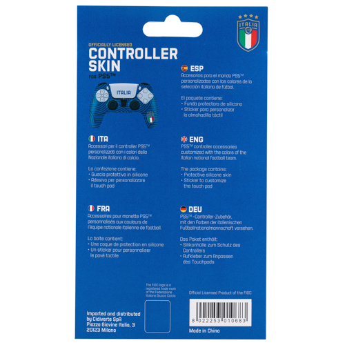 Cover gamepad Qubick ACP50010 PLAYSTATION 5 Figc Italia Blue Blue