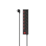 Hama - Presa filtrata Hama 00223158 Con 6 Interruttori Black