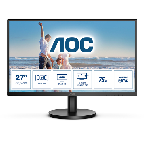 Monitor Aoc Q27B3MA Qhd Black Black