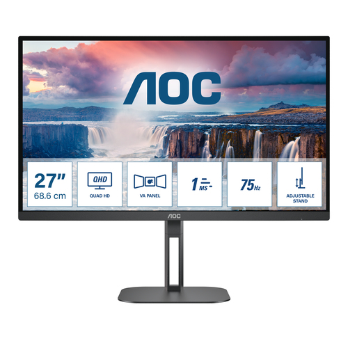 Monitor Aoc Q27V5N BK Qhd Pivot Black