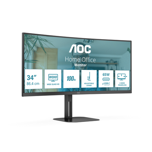 Monitor Aoc CU34V5C BK Curved Black Black