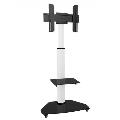 Carrello monitor Techly ICA TR3WH Supporto a Pavimento con Mensola Bia