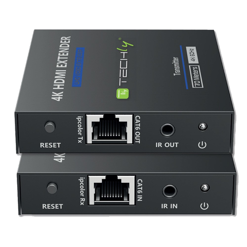 Extender HDMI Techly IDATA EXT 565 4K HDR10 su cavo Cat.6 6A 7 Nero Ne