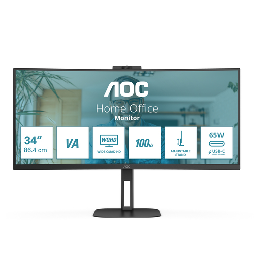 Monitor Aoc CU34V5CW BK Wqhd Curved Nero Nero