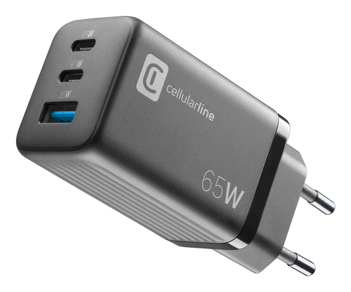Caricabatterie Cellular Line ACHUSBGAN3PD65WK MULTIPOWER MICRO 65W GaN