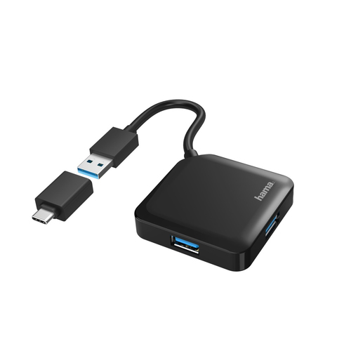 HUB Hama 00200116 Usb 3.2 Gen1 Black Black
