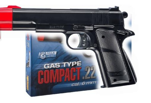 Villa Giocattoli Compact Gas 15 colpi 6 mm Pistola giocattolo Villa Giocattoli 2840 AIR SOFT Compact Gas 15 colpi