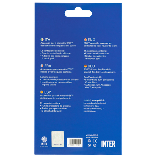 Cover gamepad Qubick ACP50021 PLAYSTATION 5 Fc Inter 4.0 + Sticker Ner