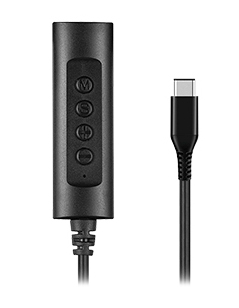 Cavo adattatore Hamlet HHEADA UC Jack a Usb C con Controlli Volume Bla
