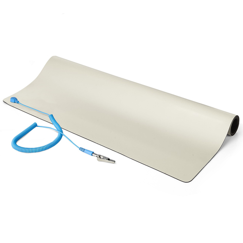 StarTech.com Tappeto Antistatico ESD per pavimento e banco di lavoro - Tappetino antistatico per riparazioni elettroniche con cavo di messa a terra rimovibile - ANSI/ESD S 4.1 - Flessibile - 60x120cm