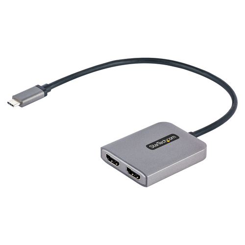 StarTech.com Adattatore USB-C HDMI - Hub USB C MST a Doppio HDMI 4K 60Hz - Convertitore USB Type-C a Multi Monitor HDMI per Notebook con cavo da 30 cm - Splitter HDMI / Hub HDMI Multi-Stream Trasport,