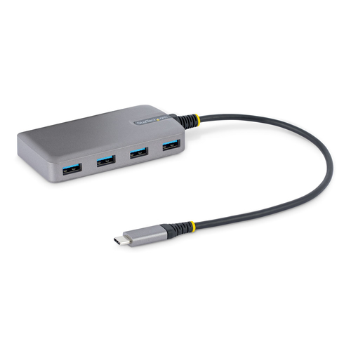 StarTech.com Hub USB-C a 4 porte - 5Gbps - Alimentazione via bus - Hub da USB C a 4x USB-A con ingresso di alimentazione ausiliaria opzionale - Hub Adattatore USB portatile per desktop/notebook - Cavo