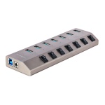 Startech.Com - StarTech.com Hub USB-C Autoalimentato a 7 Porte con Interruttori Individuali - Multipresa USB 3.0 5Gbps per Notebook e PC Desktop USB-C/A - Ciabatta USB-Type C BC 1.2 con Alimentatore, USB 3.2 Gen 1 (3.1 Gen 1) Type-B, USB 3.2 Gen 1 (3.1 Gen 1) Type-A, 5000 Mbit/s, Grigio, Plastica, 1 m