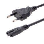 Startech.Com - StarTech.com Cavo di Alimentazione CA da 3m, Spina EuroPlug a C7, 2.5A-250V, 18AWG, Cavo Elettrico di Ricambio con spina italiana per Notebook / Stampanti/Monitor/Laptop, Cavo alimentazione bipolare, 3 m, CEE7/16, Accoppiatore C7, H03VVH2-F, 250 V, 2.5 A