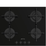 Smeg Universal PV264B piano cottura Nero Da incasso 60 cm Gas 4 Fornello(i)