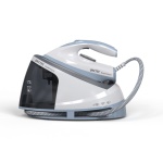 IMETEC - Imetec Rapidvapor Ferro da Stiro Generatore di Vapore, Piastra Fluid Ceramic a Rapido Riscaldamento, Leggero, Sistema di Pulizia Calc Clean, Colpo Vapore 240 g, 2400 W, 5 Bar Pump, 2400 W, 240 g/min, Ceramica, 5 bar, 1,2 L, Blu, Grigio