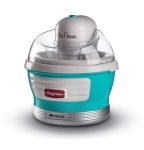 ARIETE - Ariete Ice Cream Maker Party Time Celeste, Gelatiera con contenitore per gelatina, 1,5 L, 30 min, 1 ciotole, 24 h, Trasparente