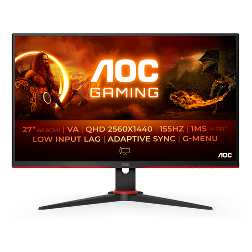 Aoc QHD Adaptive Sync Monitor Aoc Q27G2E/BK QHD Adaptive Sync Black e Red