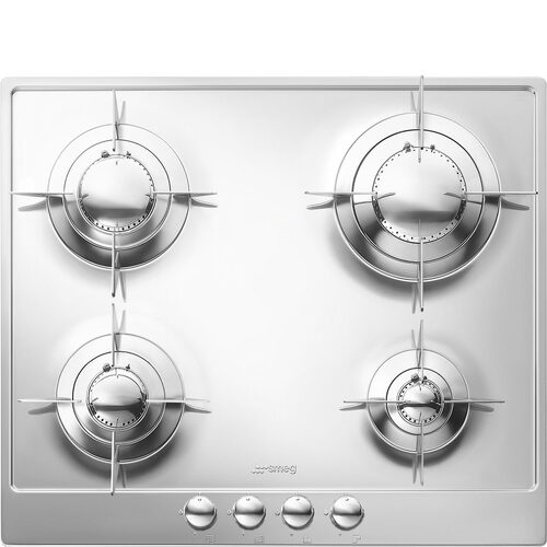 Smeg Renzo Piano P64ES piano cottura Acciaio inossidabile Da incasso 60 cm Gas 4 Fornello(i)