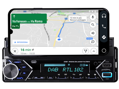 Trevi AUTORADIO DAB FM 160W SUPPORTO SMARTPHONE 7