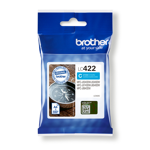 Brother LC-422C cartuccia d'inchiostro 1 pz Originale Ciano