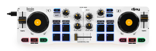 Hercules DJControl Control MIX Bluetooth Pour Smartphone et tablettes ( Andoid e 2 canali Nero, Bianco, Giallo