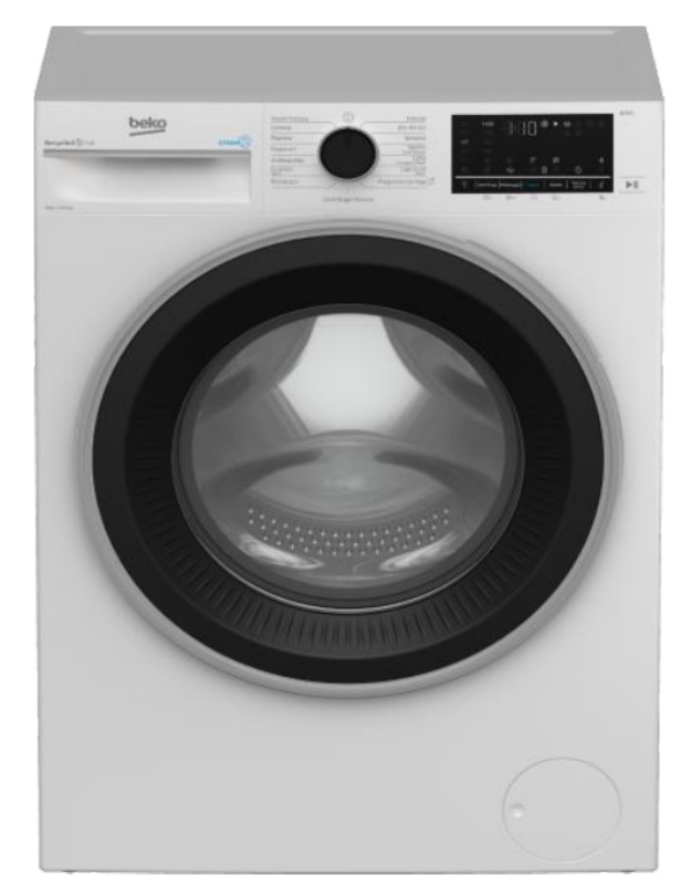 Beko BWUS374S Slim Lavatrice Beko 7002740011 STEAMCURE BWUS374S Slim White e Black