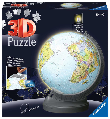 Puzzle Ravensburger 11549 3D Mappamondo luminoso