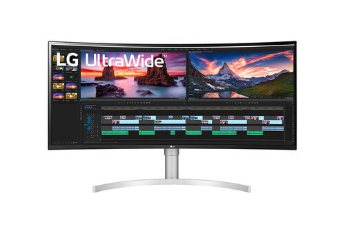 Lg Curved QHD+ Monitor Lg 38WN95CP-W ULTRAWIDE Curved QHD+ White e Silver