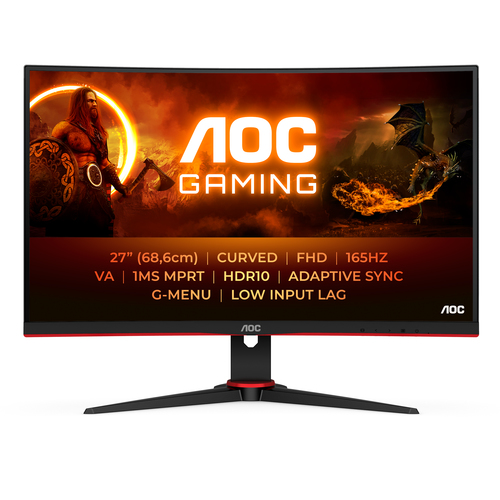 Aoc Curved Monitor Aoc C27G2E/BK Curved Black e Red