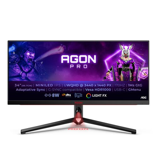 Aoc WQHD Monitor Aoc AG344UXM AGON PRO WQHD Nero e Rosso