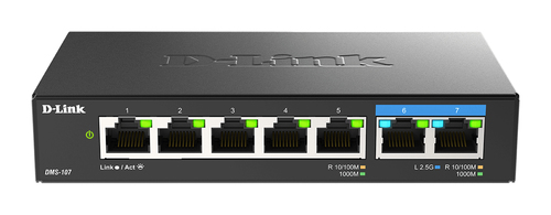 D Link 7-port multi-gigabit unmanaged Switch di rete D Link DMS-107 7-port multi-gigabit unmanaged