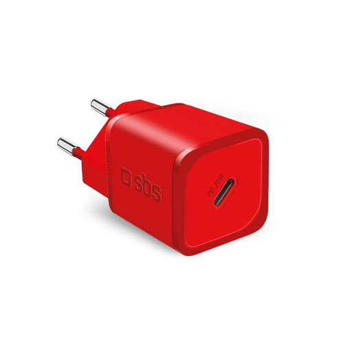 Sbs Charger PD 20W Caricabatterie USB Sbs TETRGAN1C20R NANOTUBE Charger PD 20W Rosso