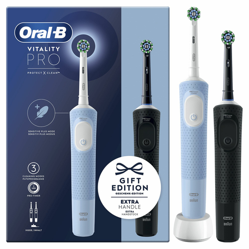 Oral B Duo Gift Edition Spazzolino elettrico Oral B VITALITY PRO Duo Gift Edition Azzurro e Ne