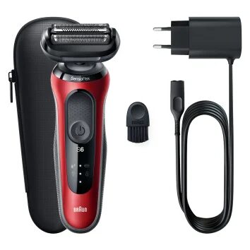 Braun Senso Flex Rasoio barba Braun 61 R1000S SERIES 6 Senso Flex Rosso e nero